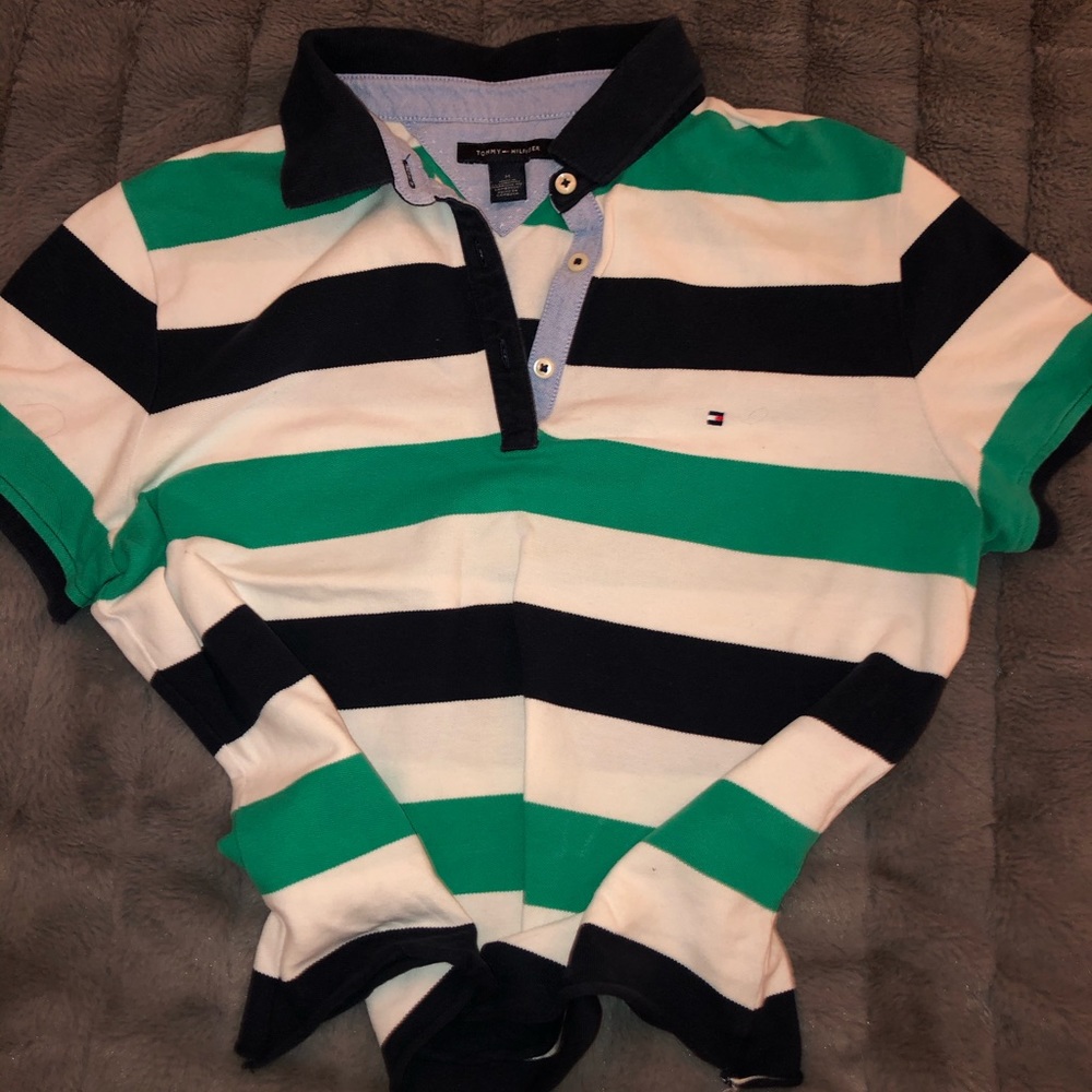 cropped tommy polo